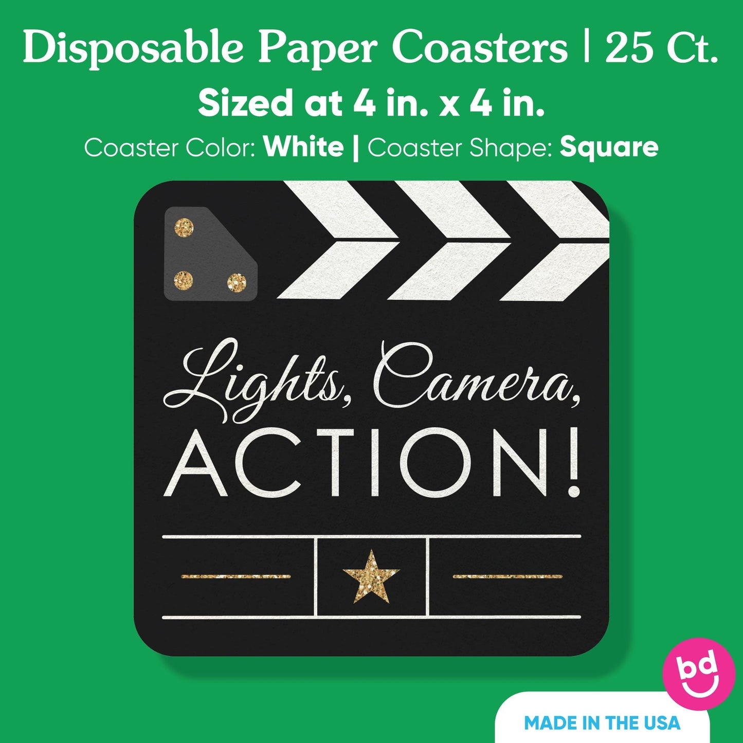 Drink Coasters - Movie Night - 25 Ct