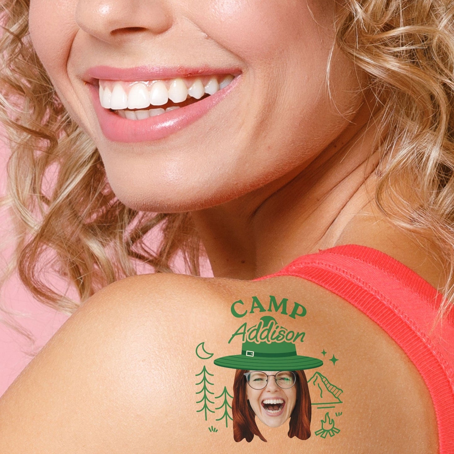 Custom Face Camp Bach Temporary Tattoos - 12 Ct