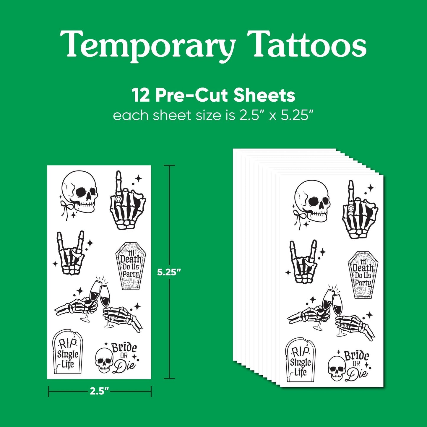 Til Death Do Us Party Temporary Tattoos - 84 Ct