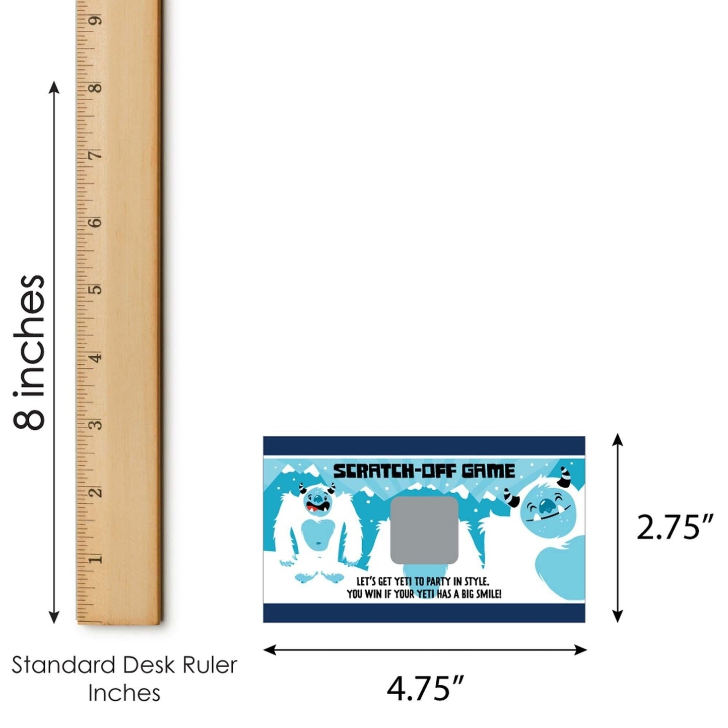 Yeti to Party - Abominable Snowman Party or Birthday Party Game Scratch Off Dare Cards - 22 Count