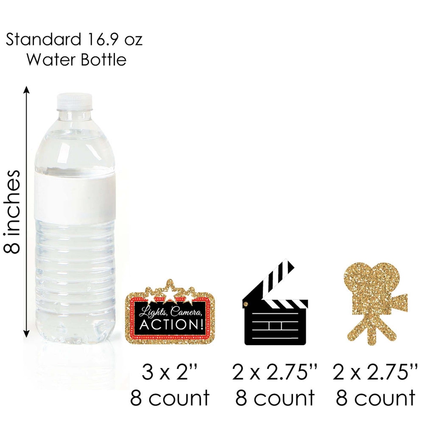 Red Carpet - Cupcake Decoration - Movie Night Party Cupcake Wrappers and Treat Picks Kit - Set of 24