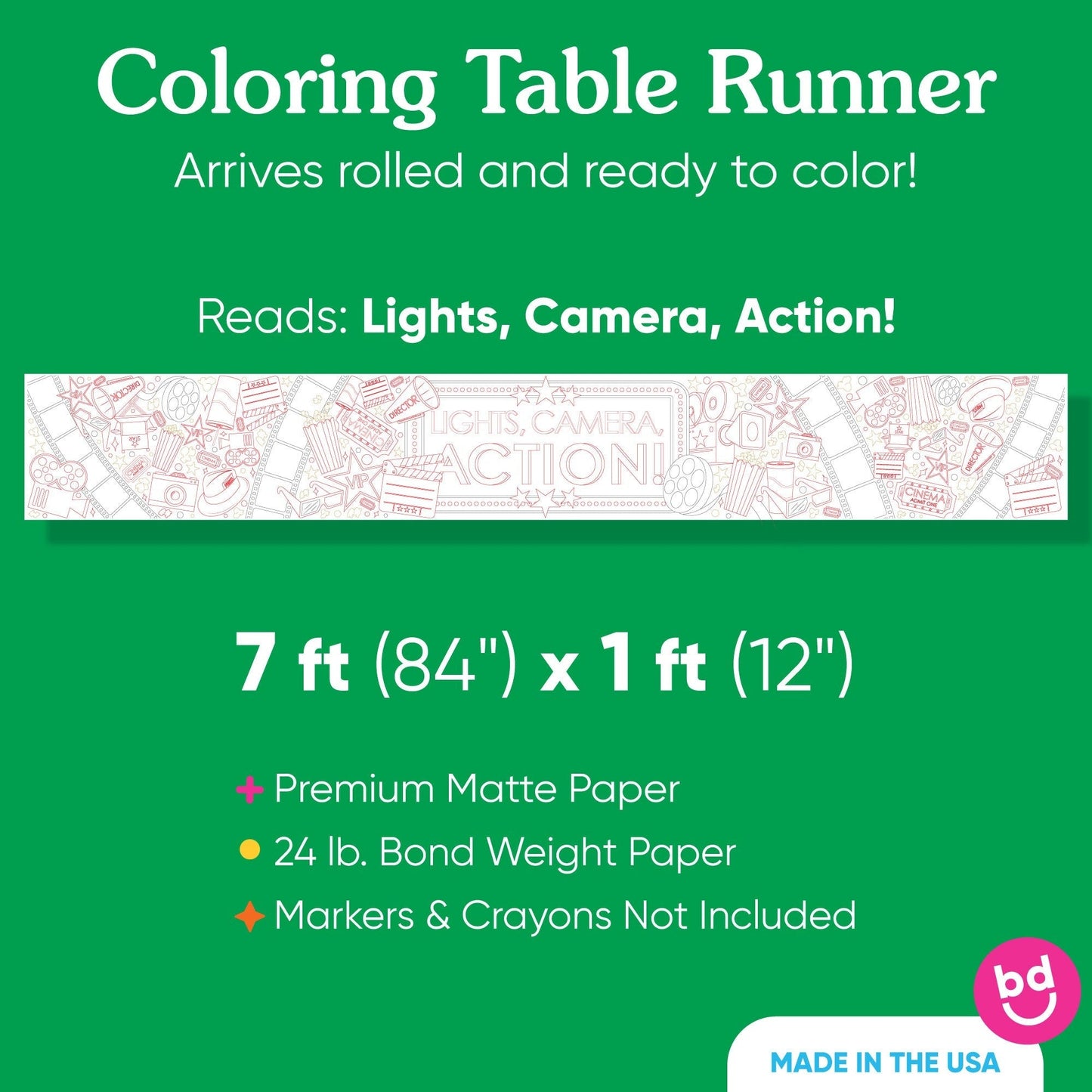 Red Carpet - Coloring Table Runner - 7'