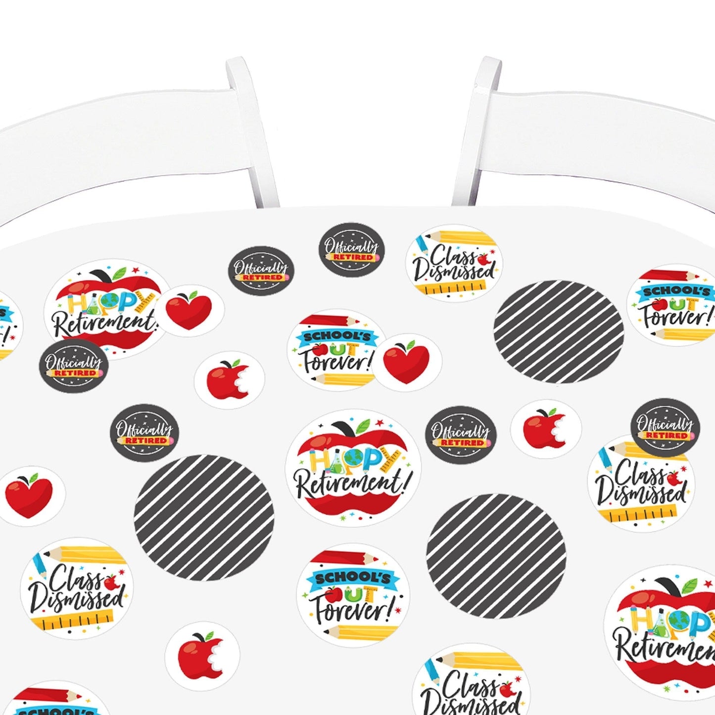 Teacher Retirement - Happy Retirement Party Giant Circle Confetti - Party Decorations - Large Confetti 27 Count