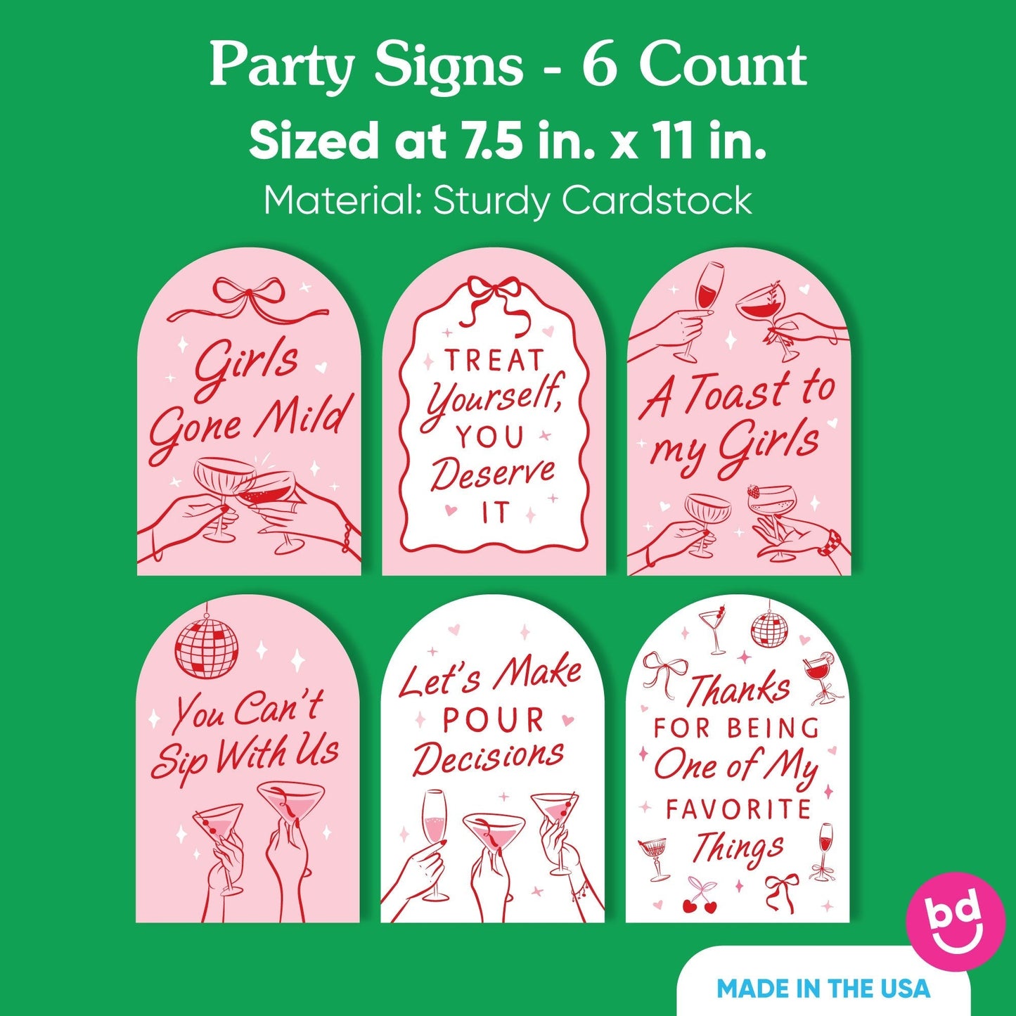 Drinks with the Girls Party Signs Set - 6 Ct