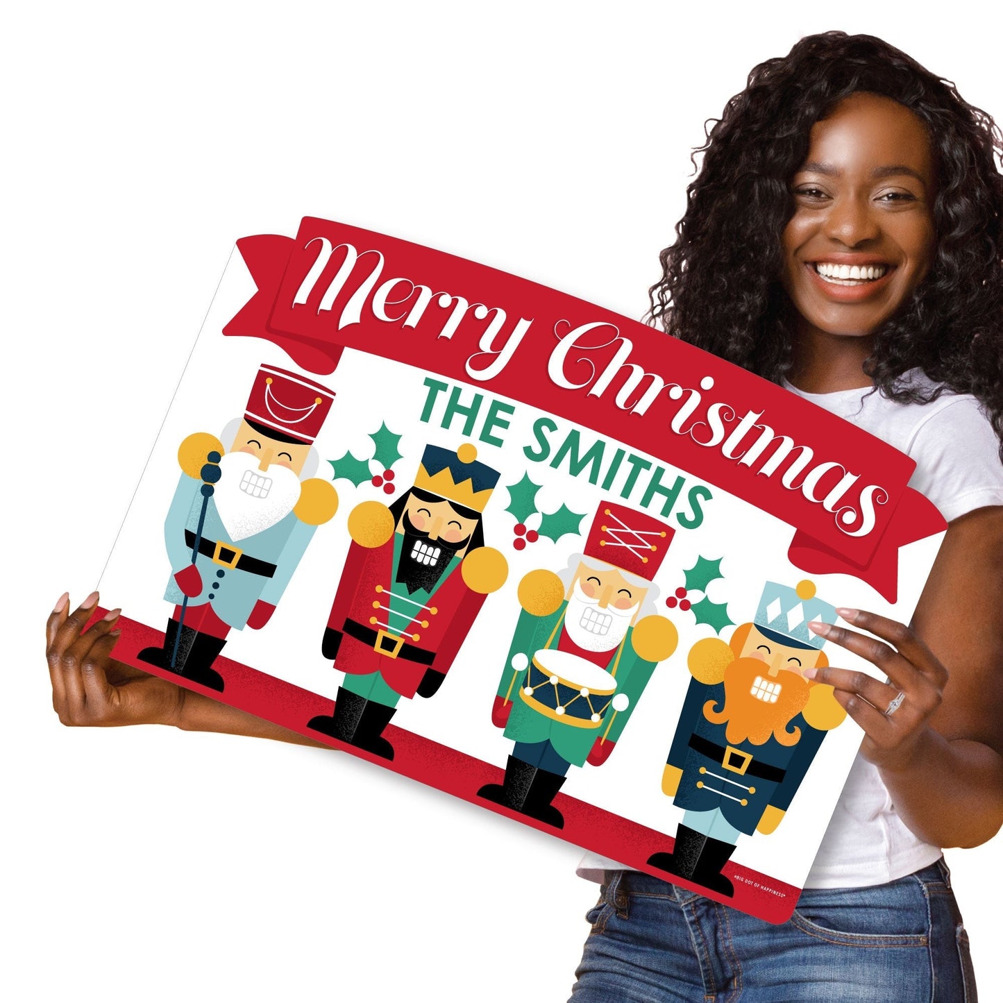 Christmas Nutcracker - Holiday Party Yard Sign Lawn Decorations - Personalized Merry Christmas Party Yardy Sign