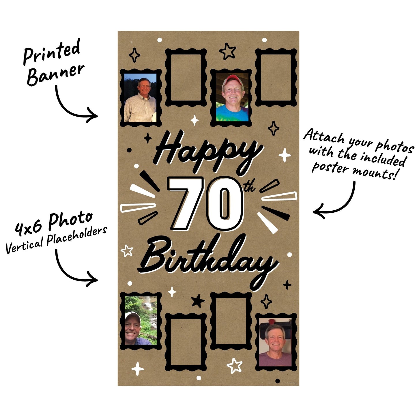 70th Birthday Kraft Photo Banner