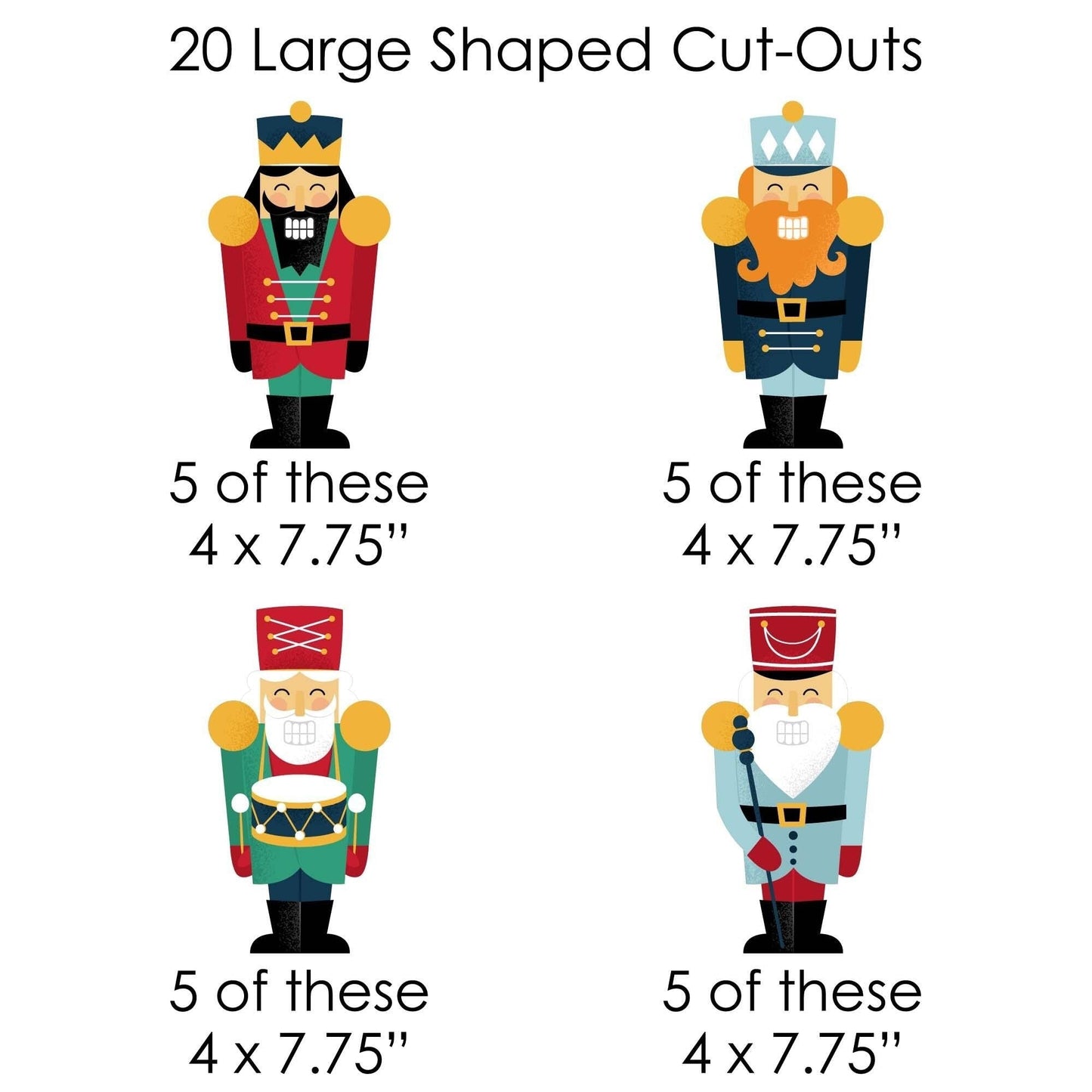 Christmas Nutcracker - Holiday Party DIY Decorations - Clothespin Garland Banner - 44 Pieces