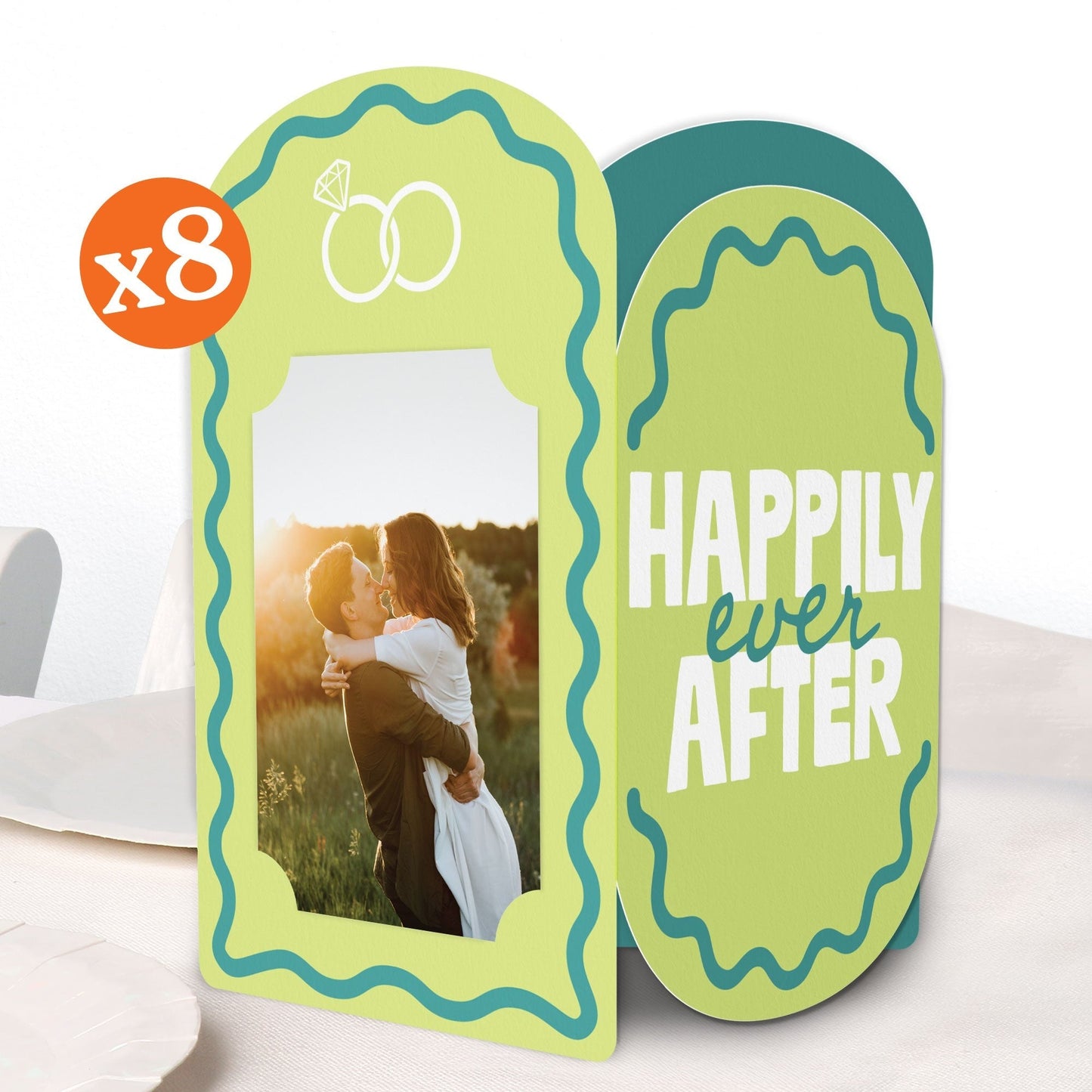 Wavy Bridal Photo Centerpieces - 8 Ct
