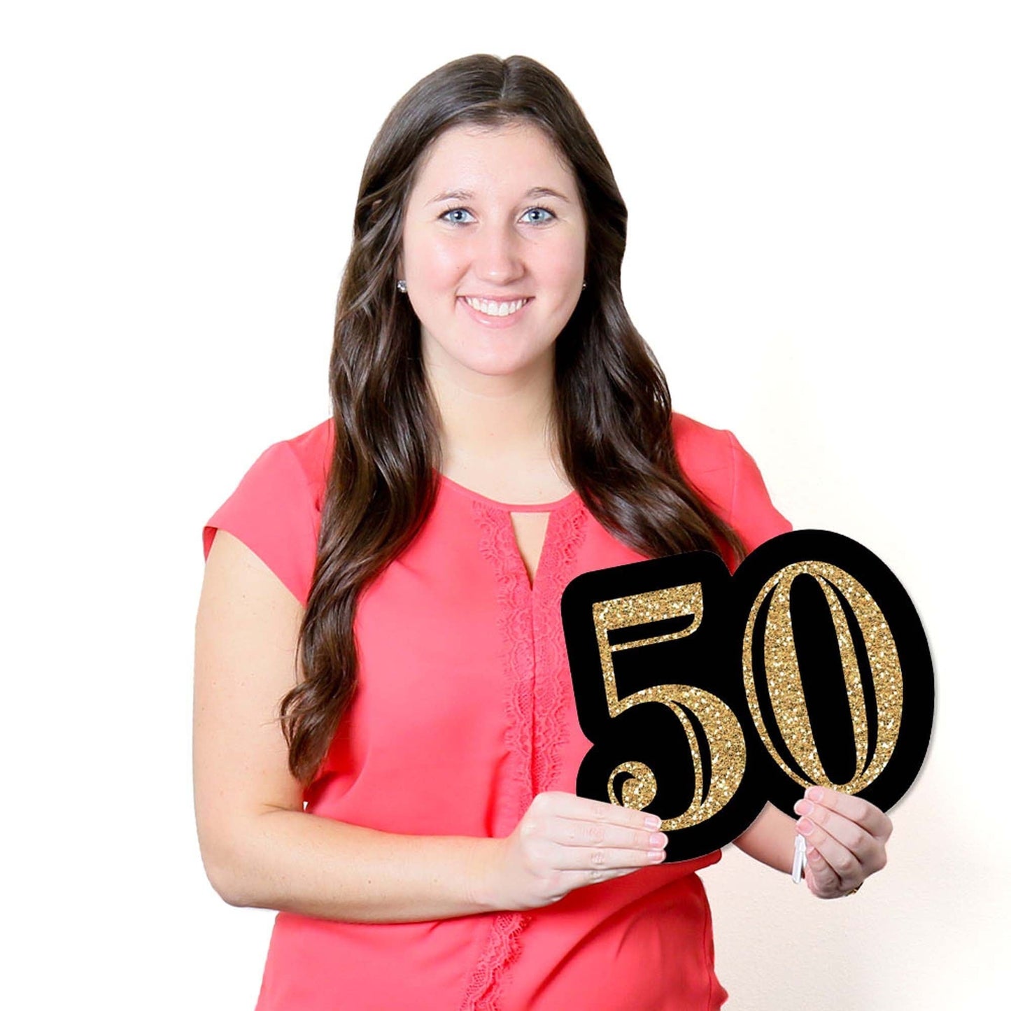 Adult 50th Birthday - Gold Lawn Decorations - Outdoor Birthday Party Yard Decorations - 10 Piece
