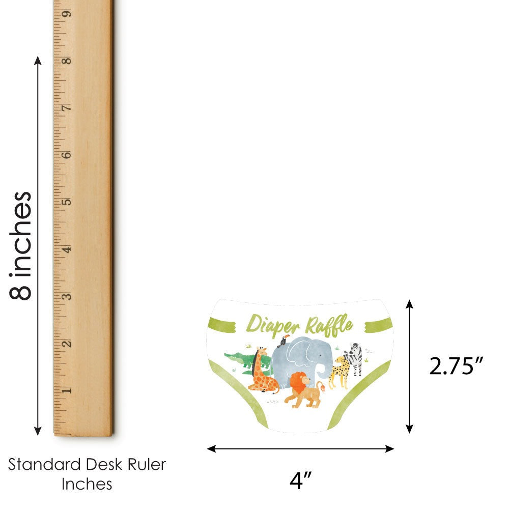 Safari Animals Diaper Raffle Game - 24 Ct