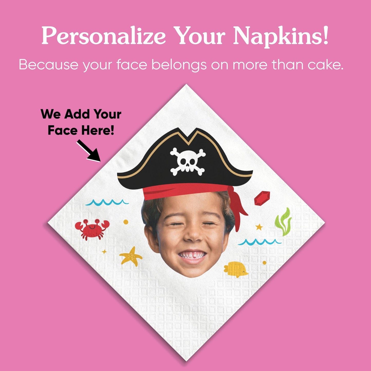 Custom Face Napkins - Pirate
