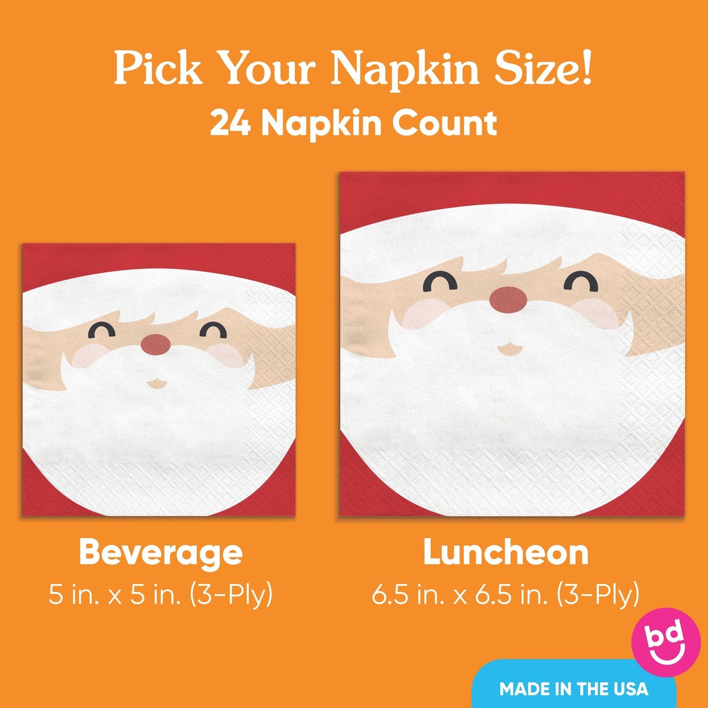 Napkins - Jolly Santa Claus - 24 Ct