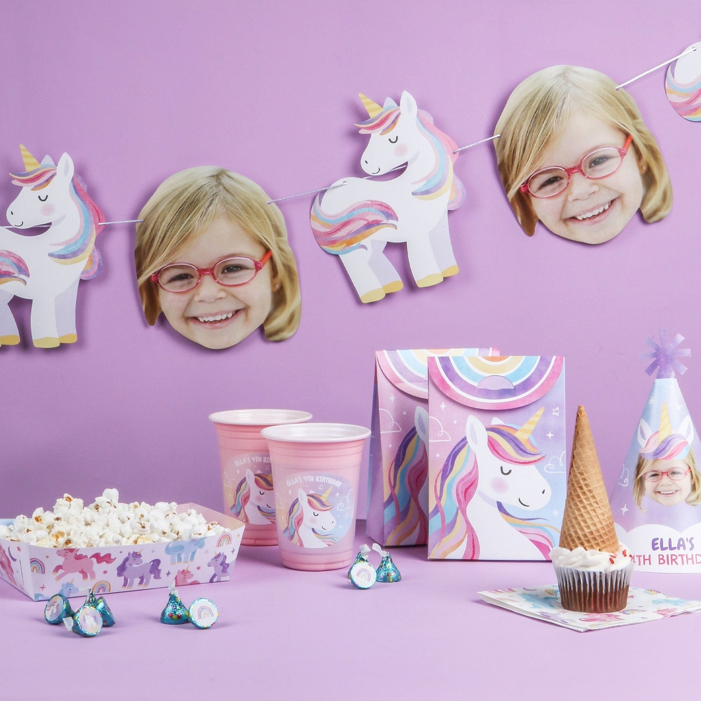 Mini Unicorn Party Candy Stickers - 1 Sheet of 108