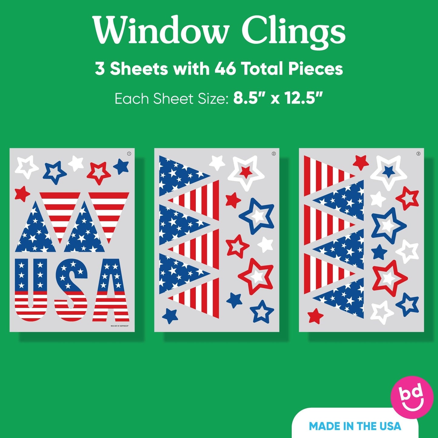 Stars & Stripes Window Clings