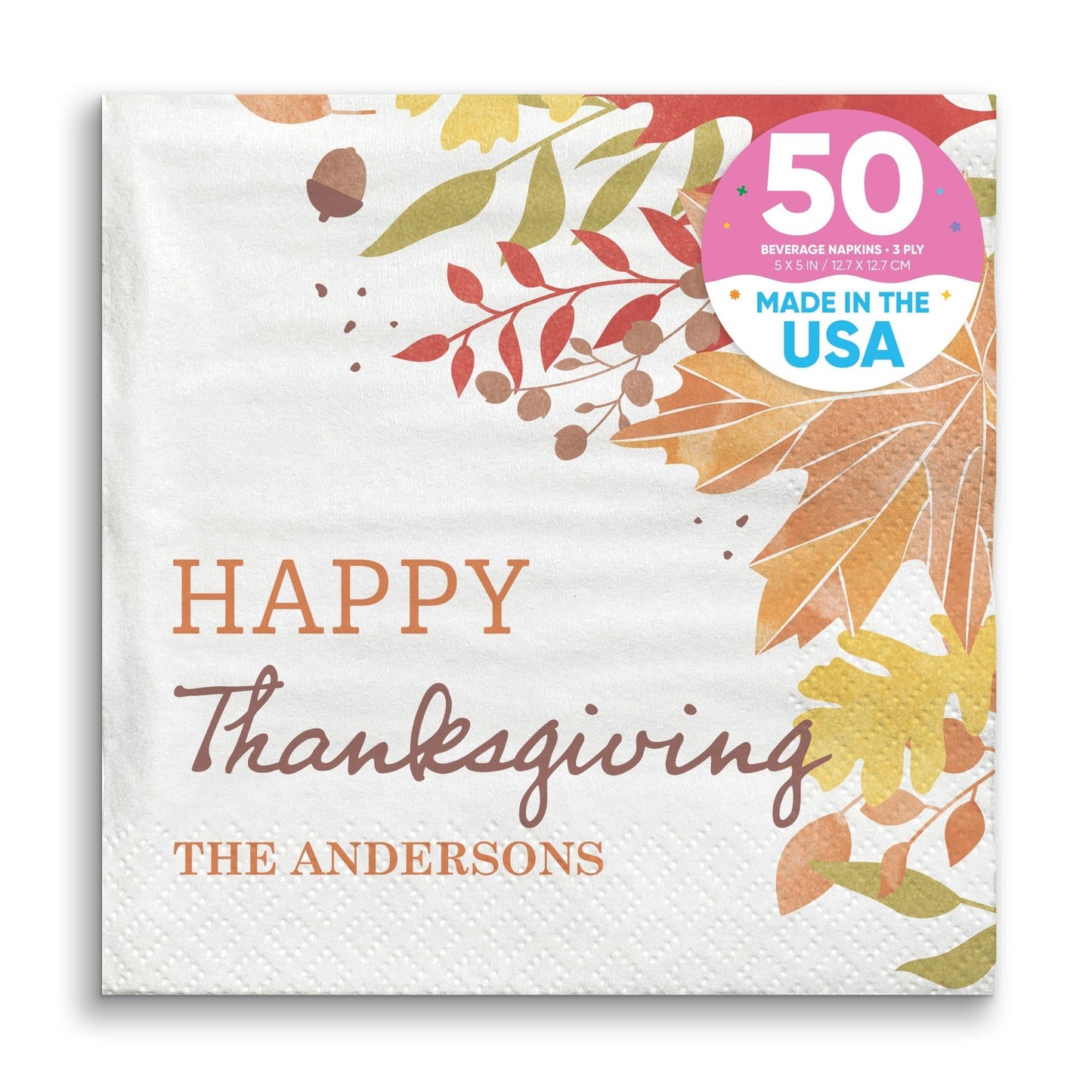 Custom Text Napkins - Fall Foliage