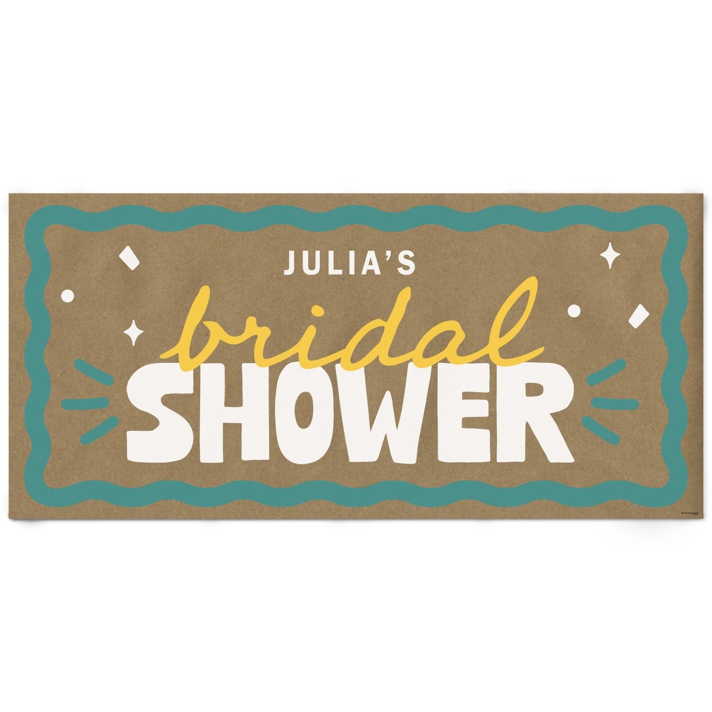 Custom Text Wavy Bridal Kraft Banner