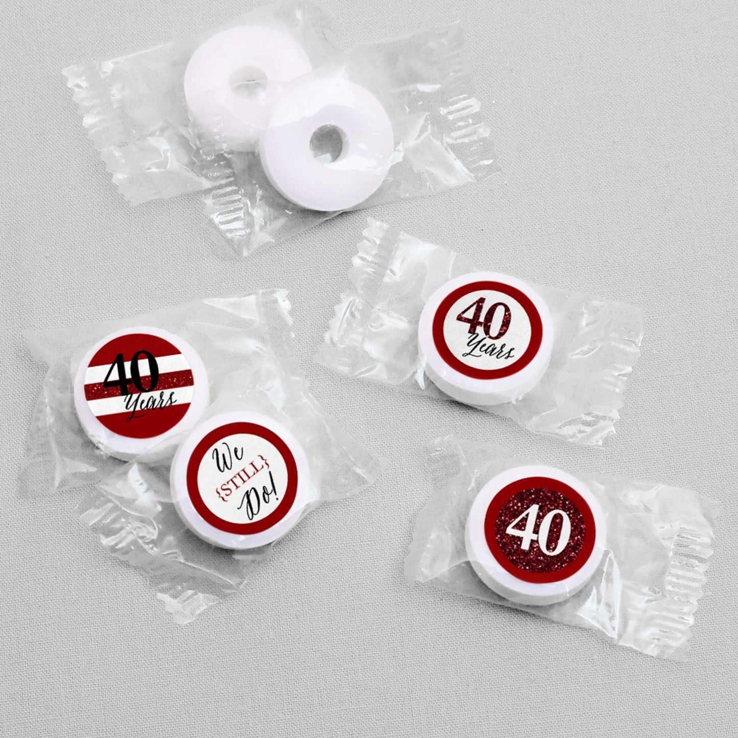 We Still Do - 40th Wedding Anniversary - Round Candy Labels Anniversary Party Favors - Fits Hershey's Kisses - 108 ct