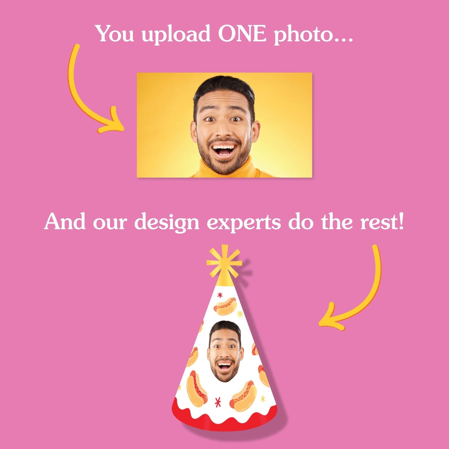 Custom Hot Dog Cone Hats - 8 Ct