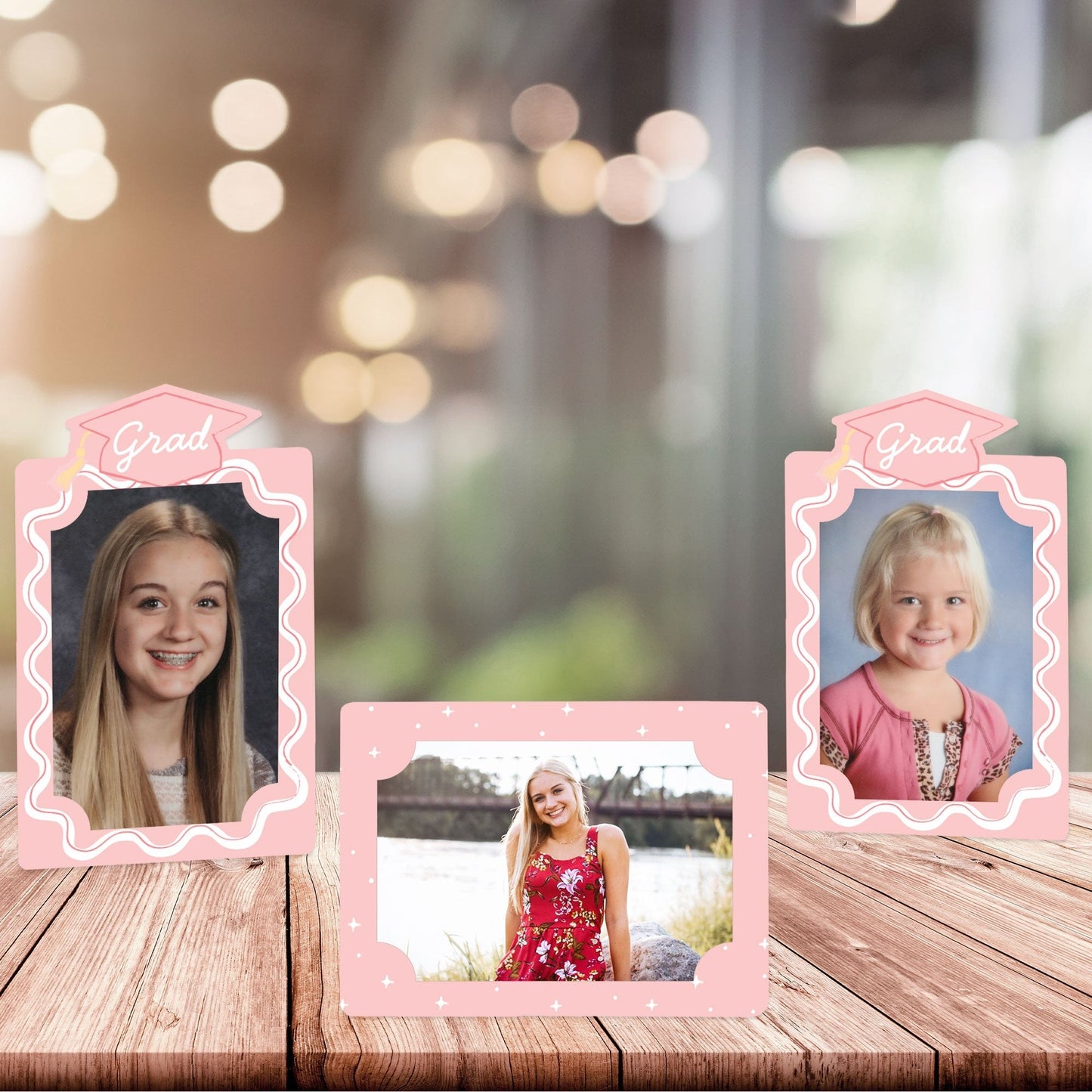 Pastel Grad Paper Photo Frames - 12 Ct