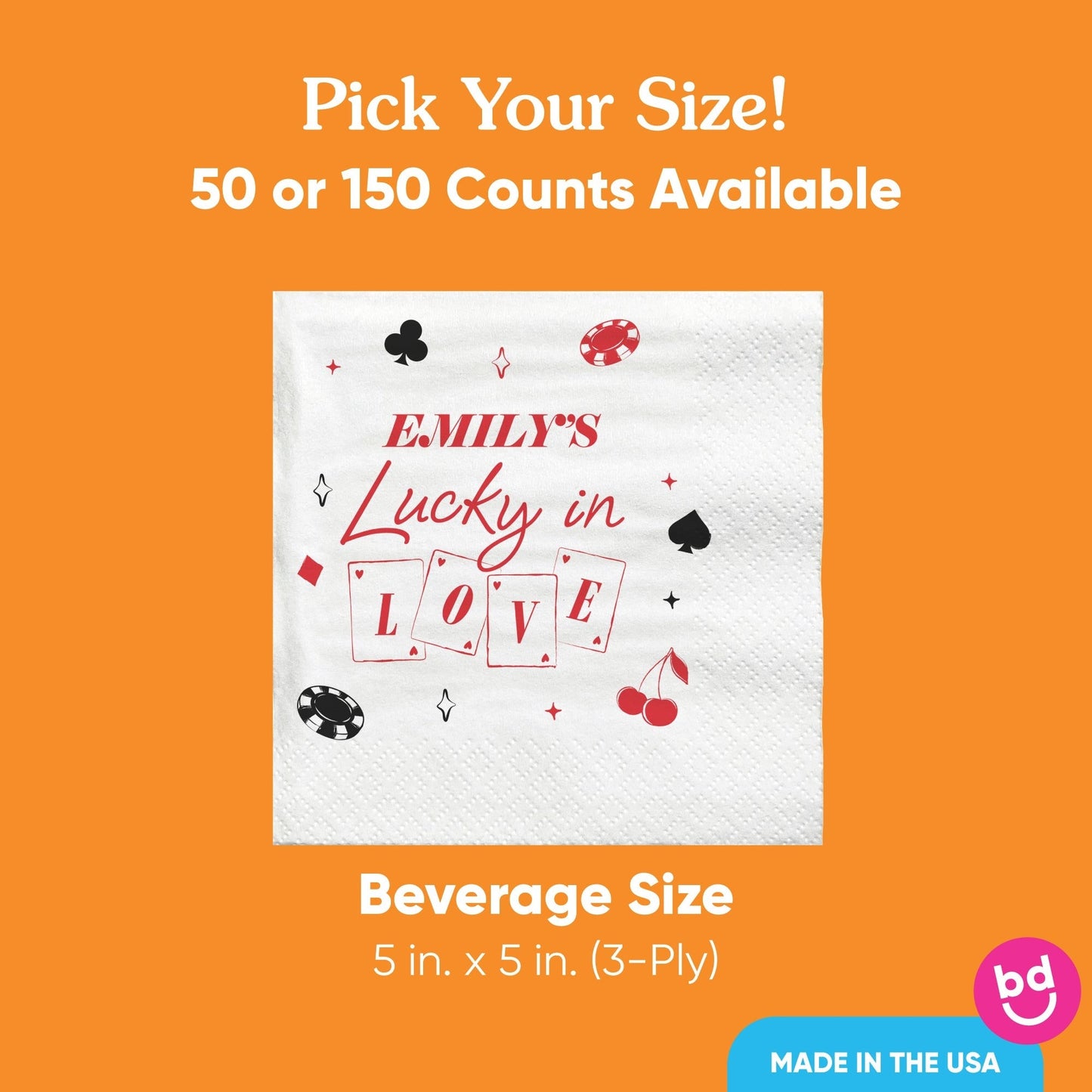 Custom Text - Lucky In Love Napkins
