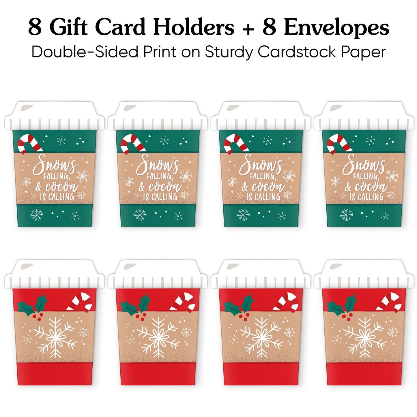 Assorted Hot Cocoa Nifty Gifty Card Holders - 8 Ct