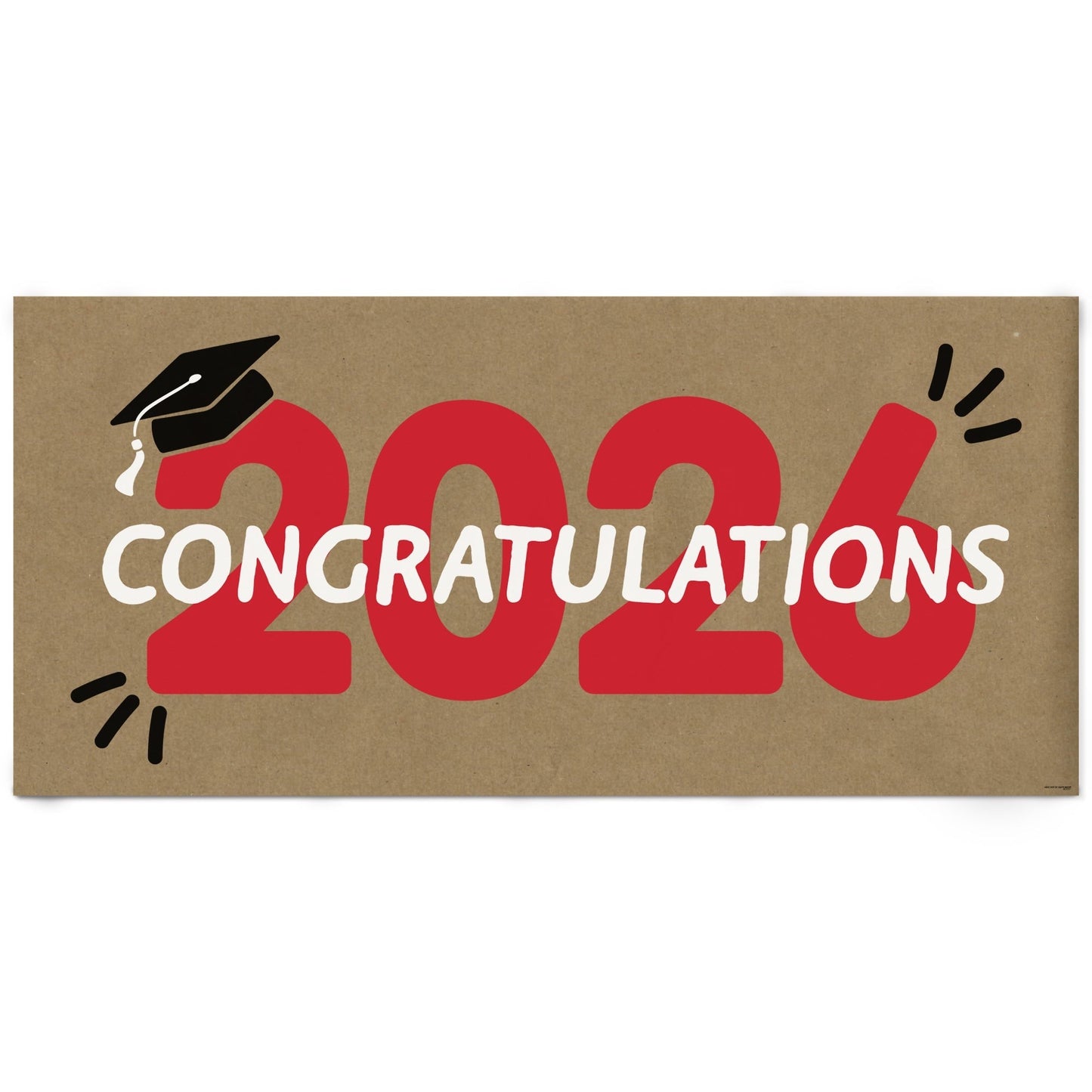 Red 2026 Grad Kraft Banner