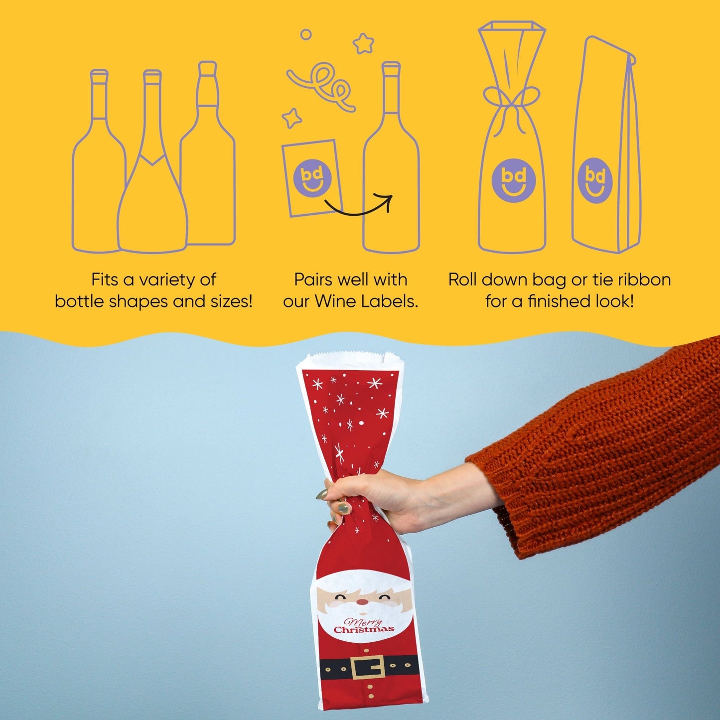 Wine Bags - Jolly Santa Claus