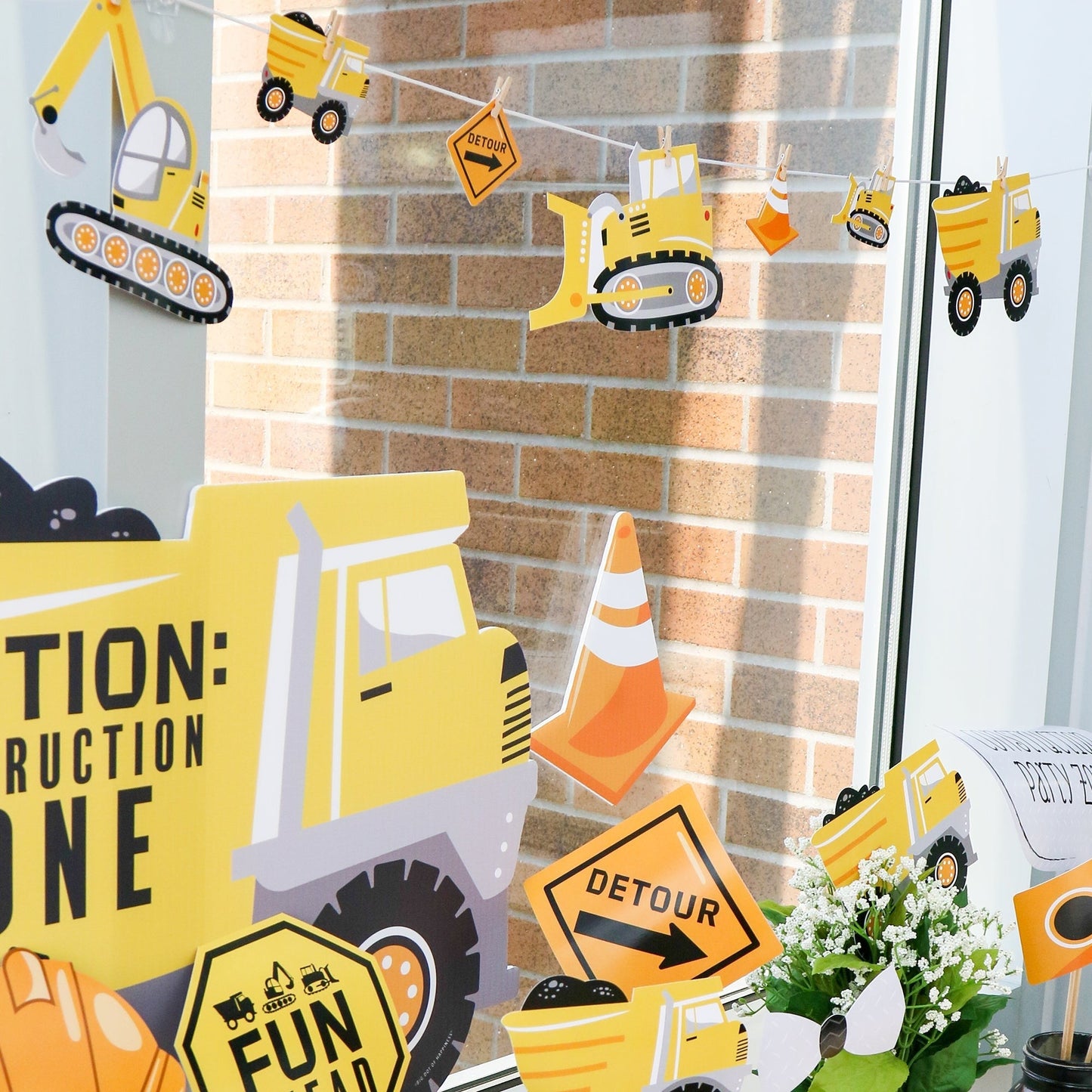 Dig It - Construction Party Zone - Baby Shower or Birthday Party DIY Decorations - Clothespin Garland Banner - 44 Pieces