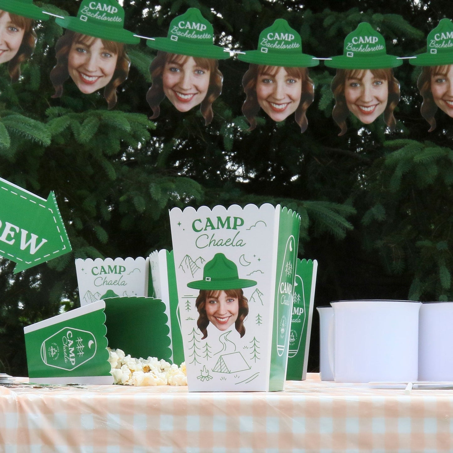Custom Face Camp Bach Popcorn Box - 12 Ct