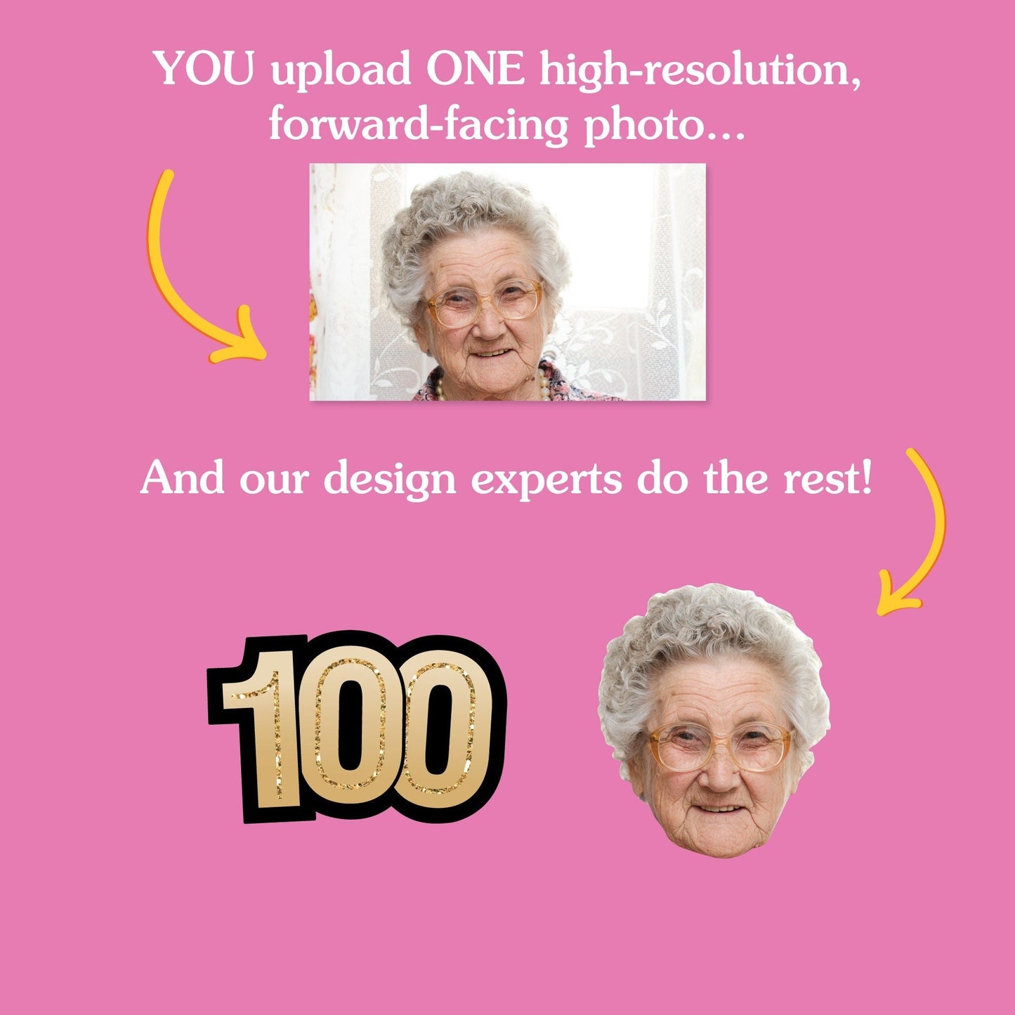 Custom Photo 100th Birthday Cut-Outs - 24 Ct