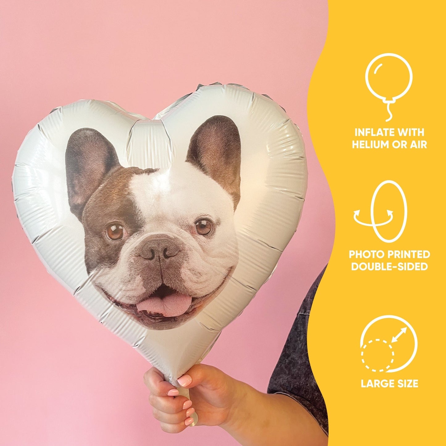 Personalized Fun Face Heart Balloon – Double Sided – 1 Ct