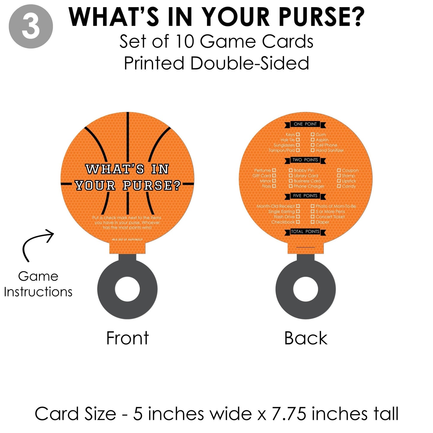 Nothin' But Net - Basketball - 4 Baby Shower Games - 10 Cards Each - Gamerific Bundle