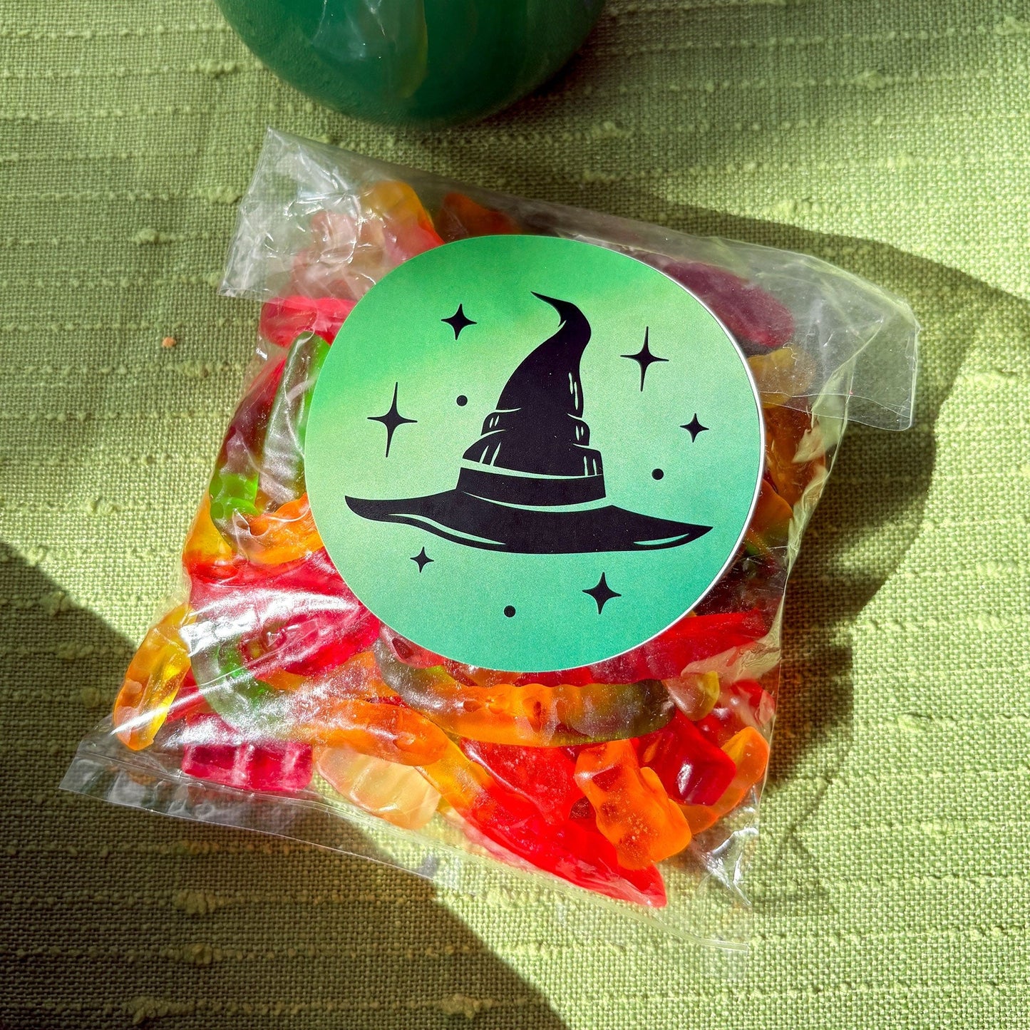 Witch Stickers & Clear Cookie Bags - 25 Ct
