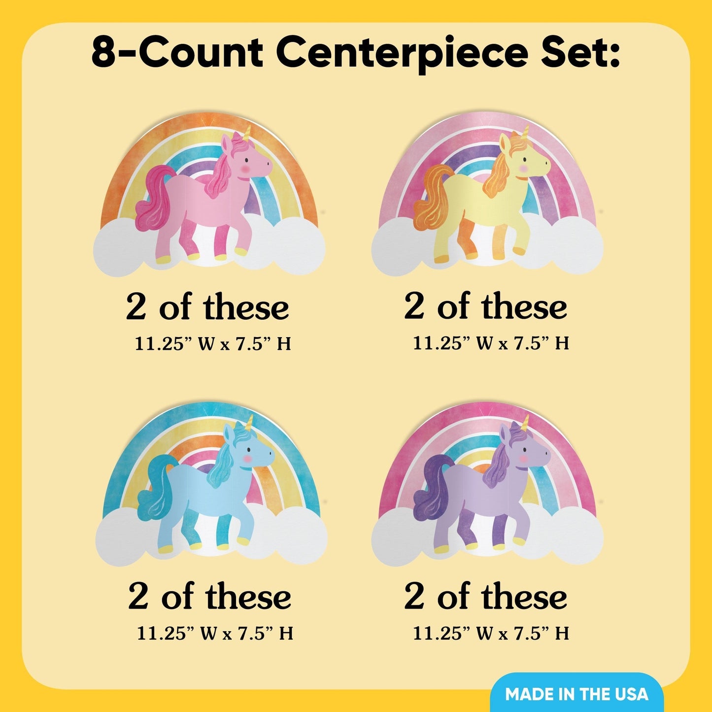 Unicorn 3D Centerpieces - 8 Ct