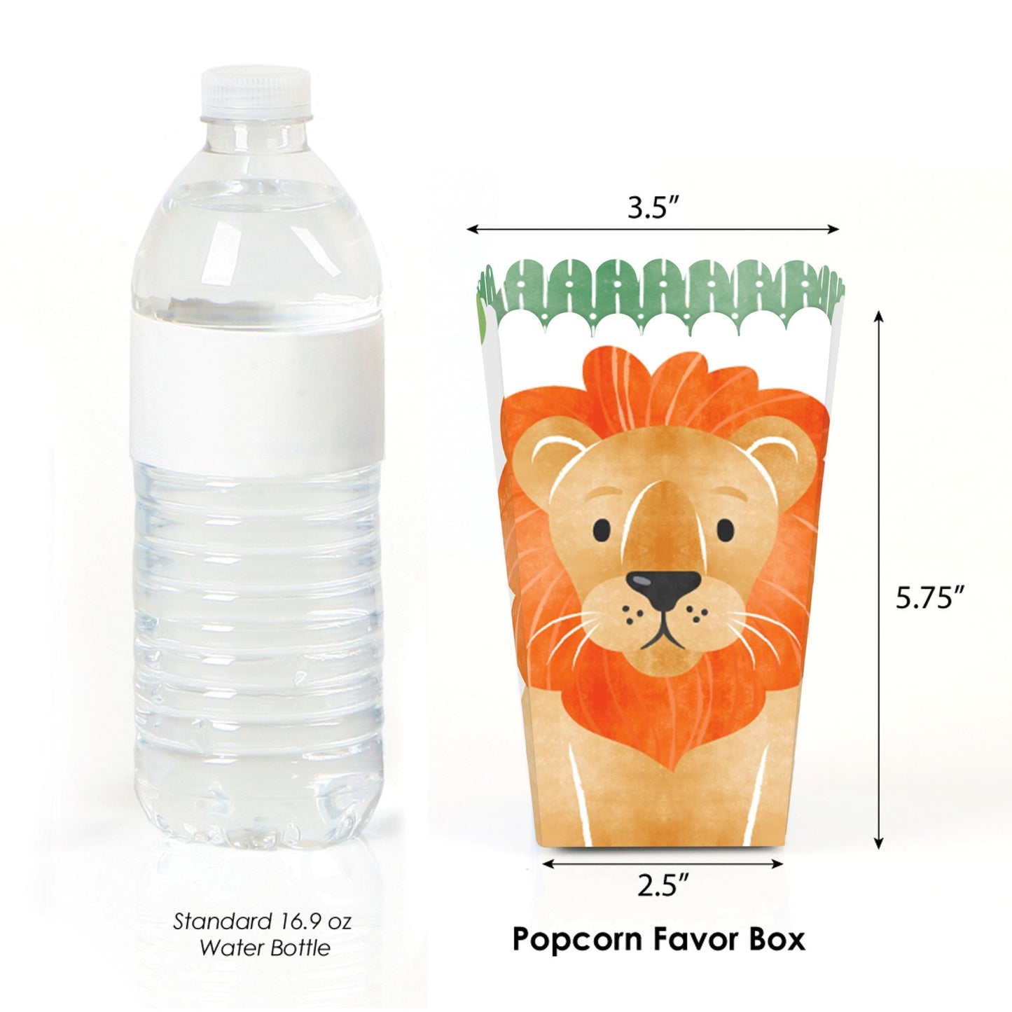 Safari Animals Popcorn Boxes - 12 Ct
