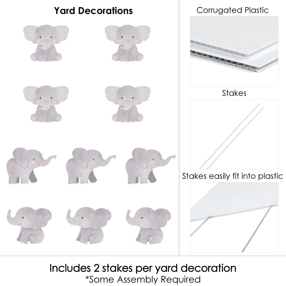 Elephant Yard Signs - 10 Ct