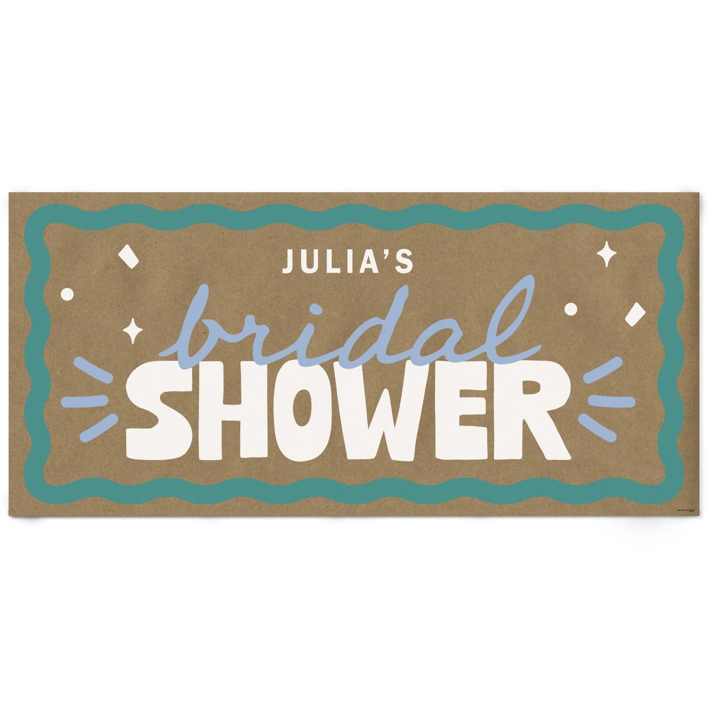 Custom Text Wavy Bridal Kraft Banner