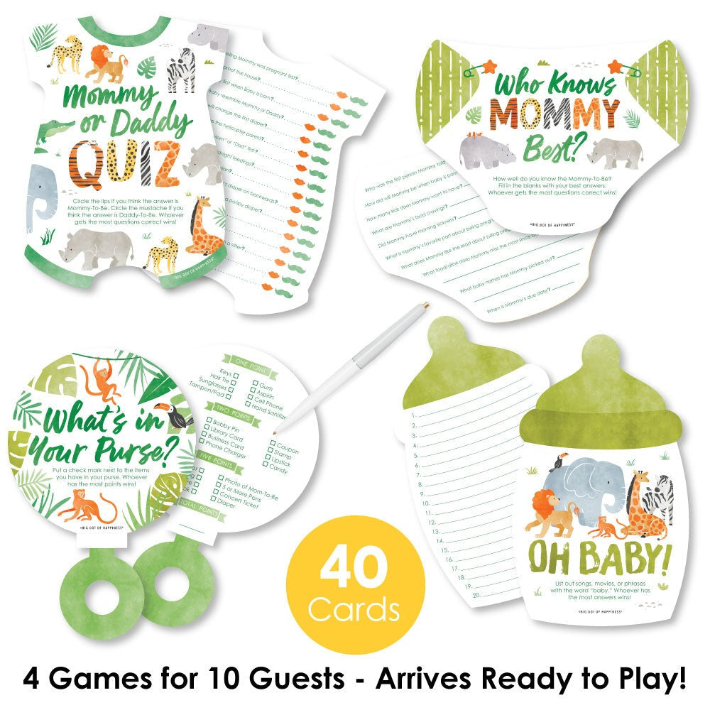 Safari Animals Baby Shower Gamerific Bundle