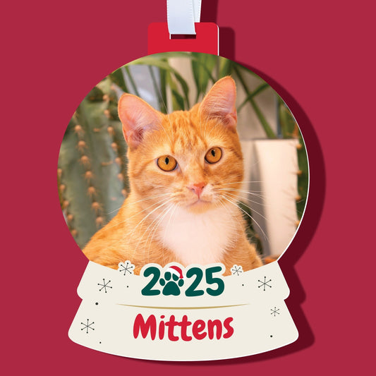 Custom Photo Pet Snow Globe Tree Ornaments - 12 Ct