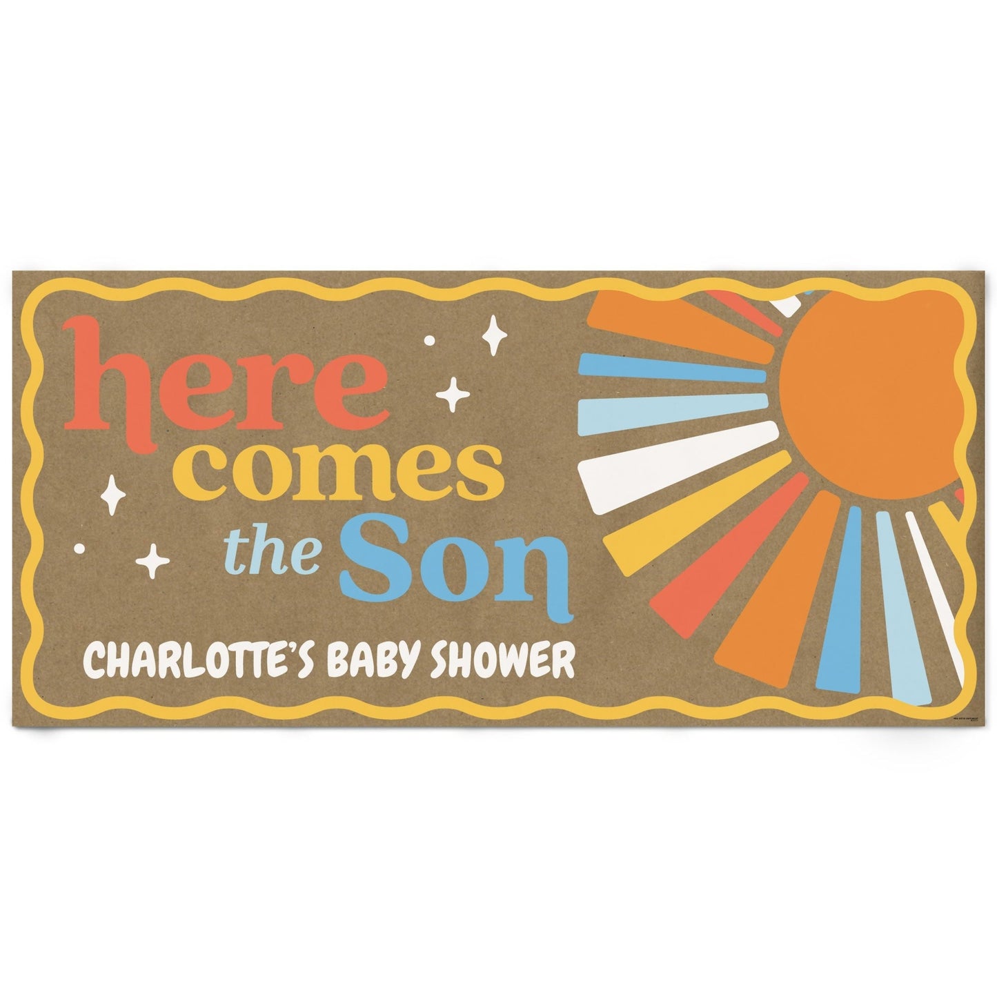 Custom Text Here Comes The Son Kraft Banner