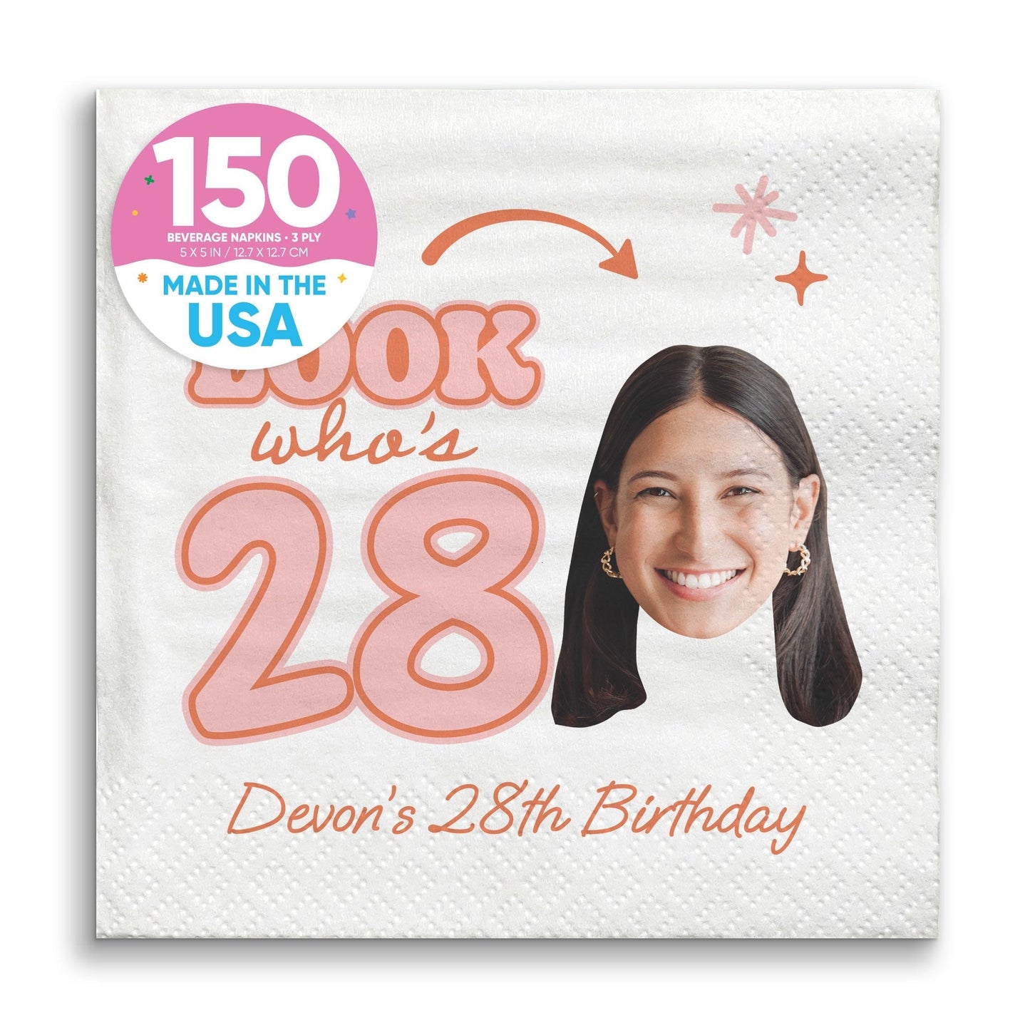 Custom Face Napkins - Look Who's Birthday