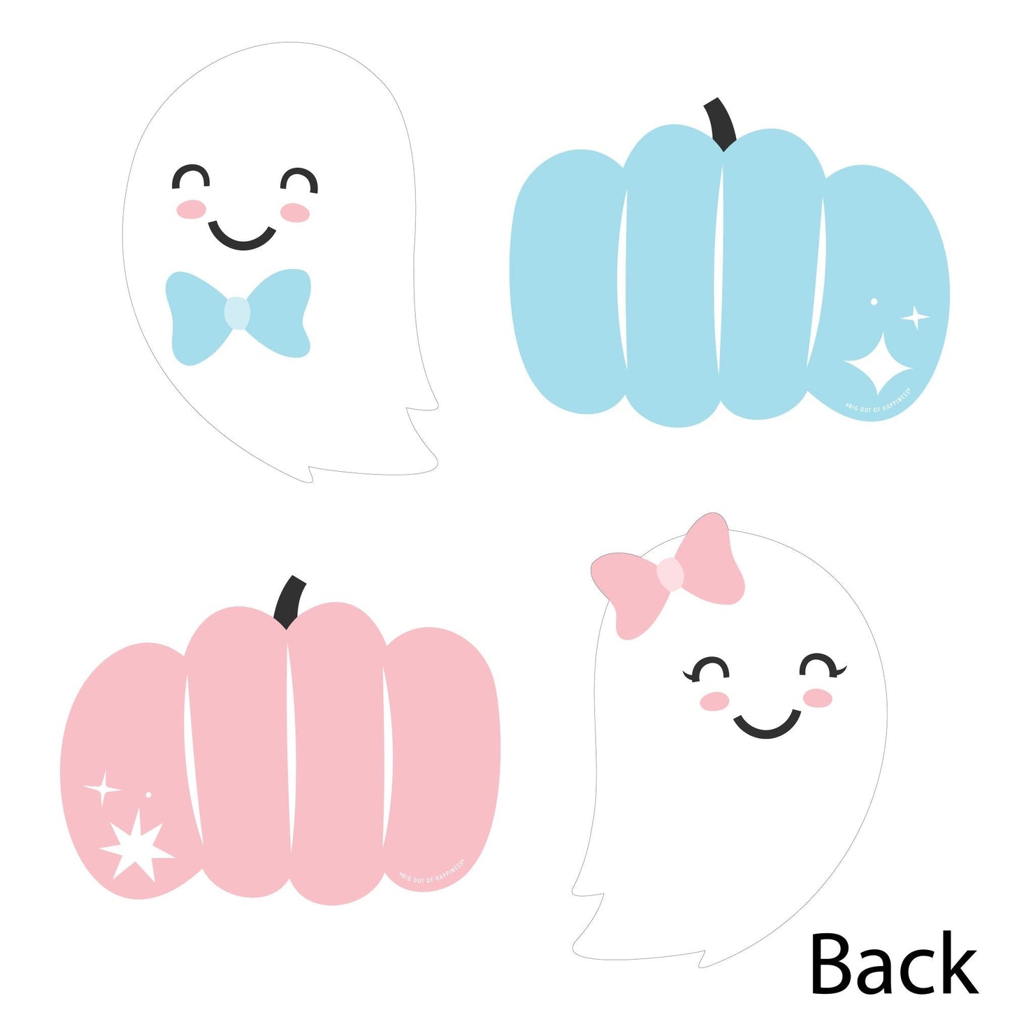 Boo-y or Ghoul - Ghost and Pumpkin Decorations DIY Halloween Gender Reveal Party Essentials - Set of 20