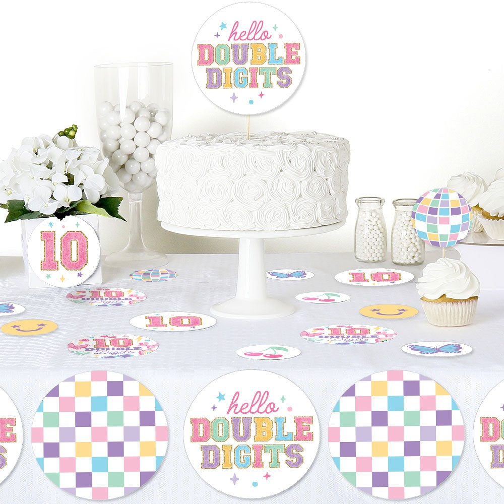 Preppy 10th Birthday Girl Large Confetti - 27 Ct