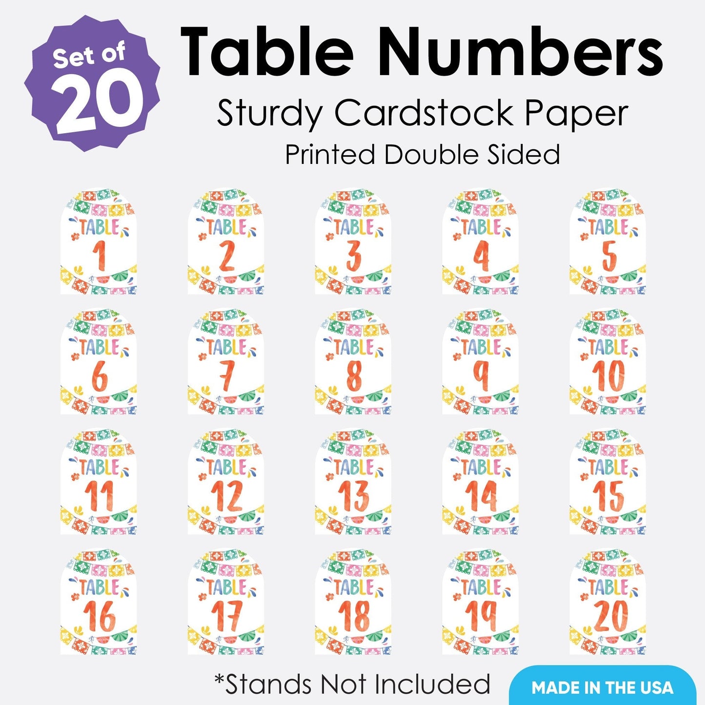 Fiesta Table Numbers - 20 Ct