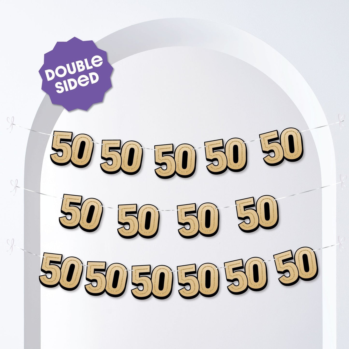 50th Birthday Garland Banner - 15 Pc