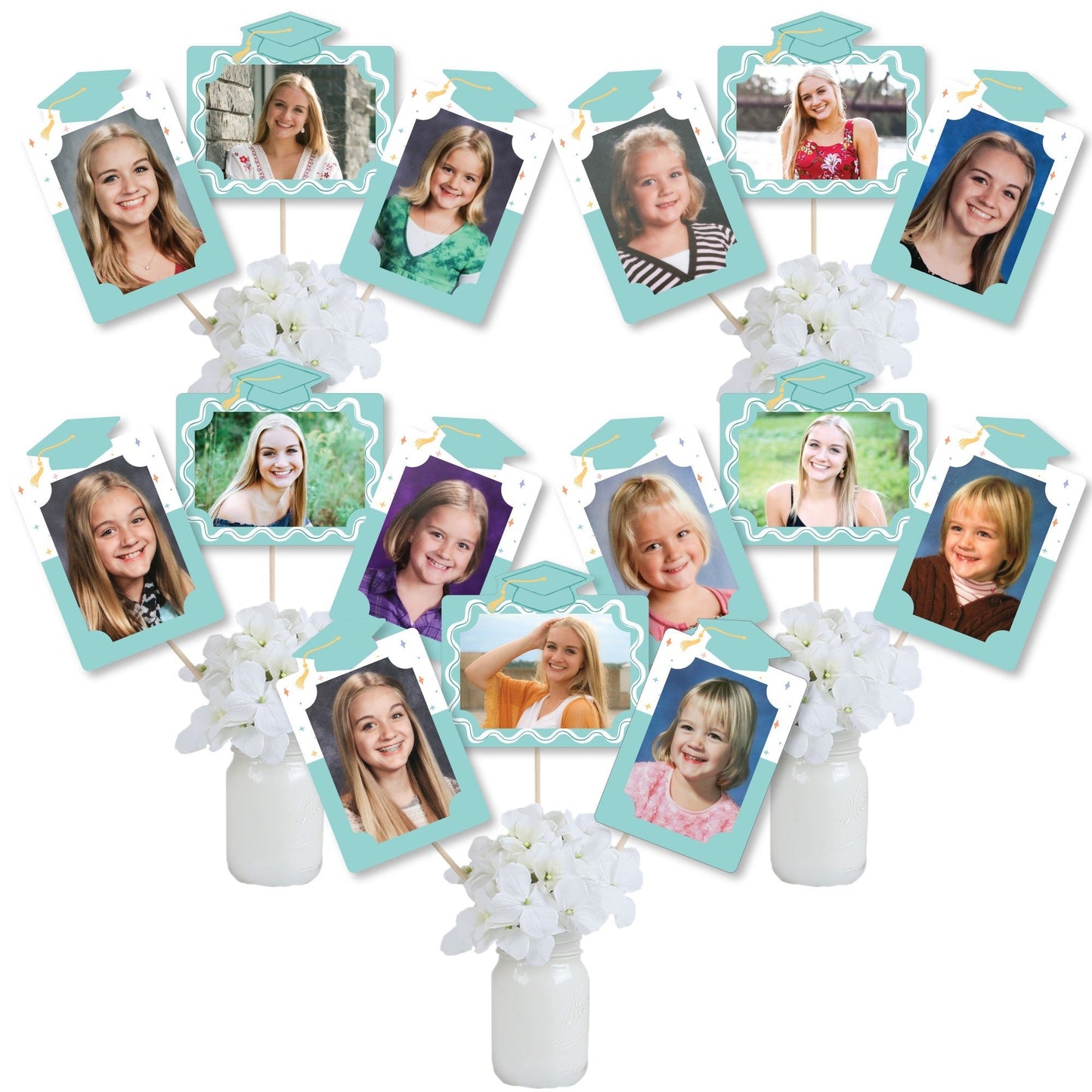 Pastel Grad Photo Table Toppers - 15 Pc