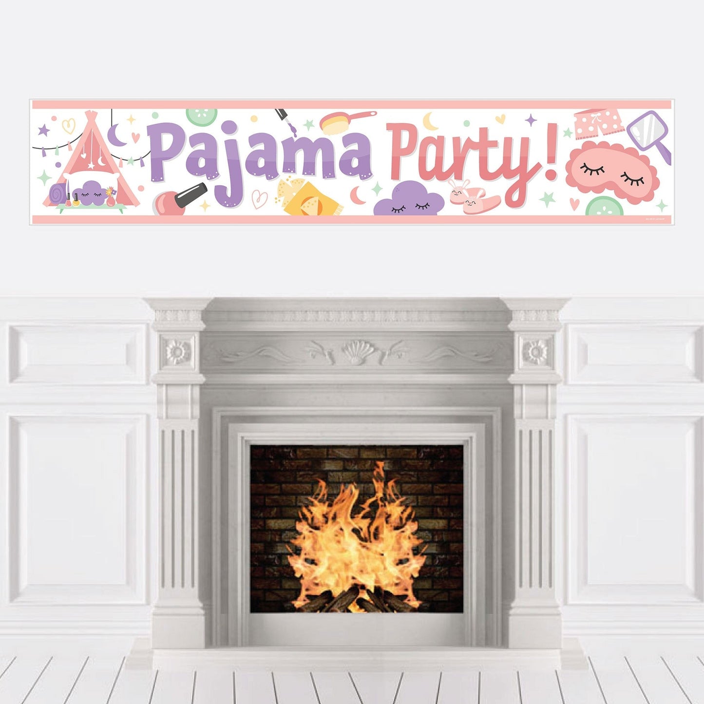 Pajama Slumber Party - Girls Sleepover Birthday Party Decorations Party Banner