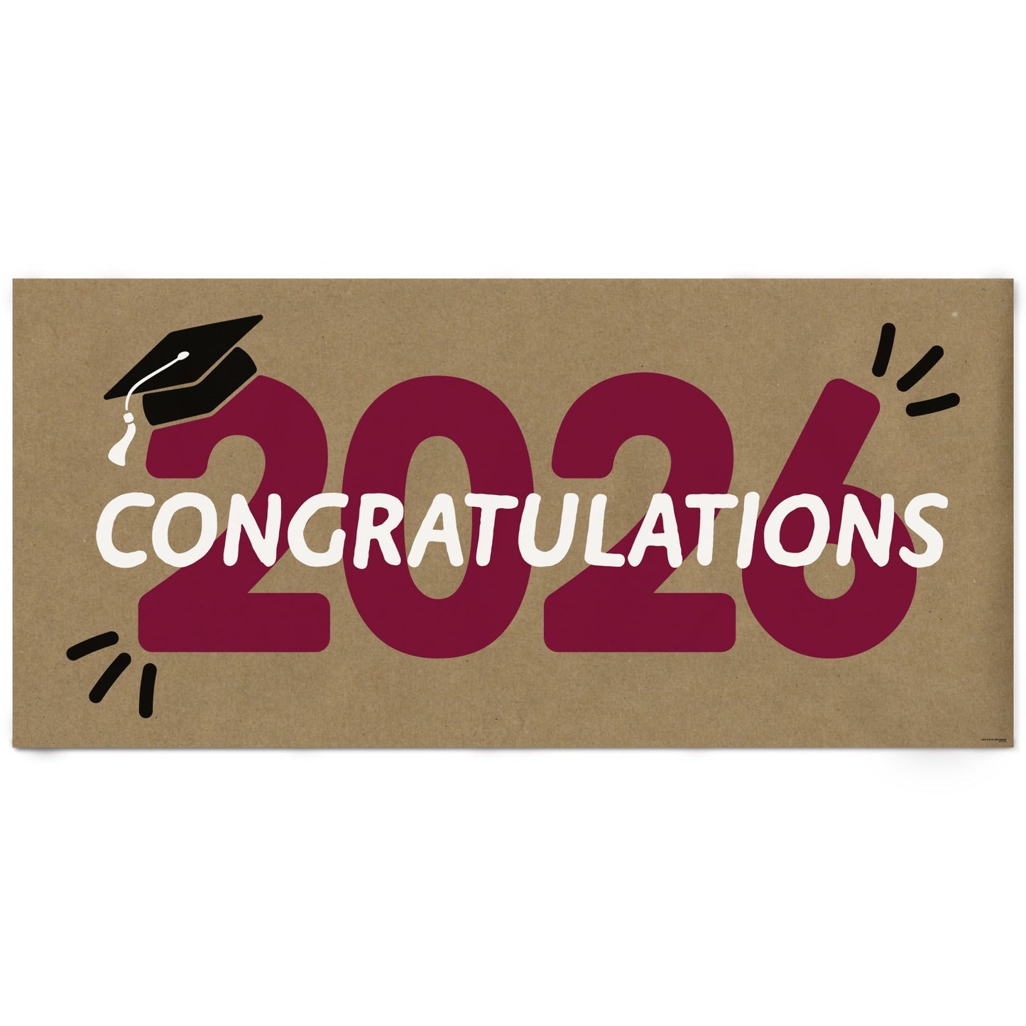 Maroon 2026 Grad Kraft Banner
