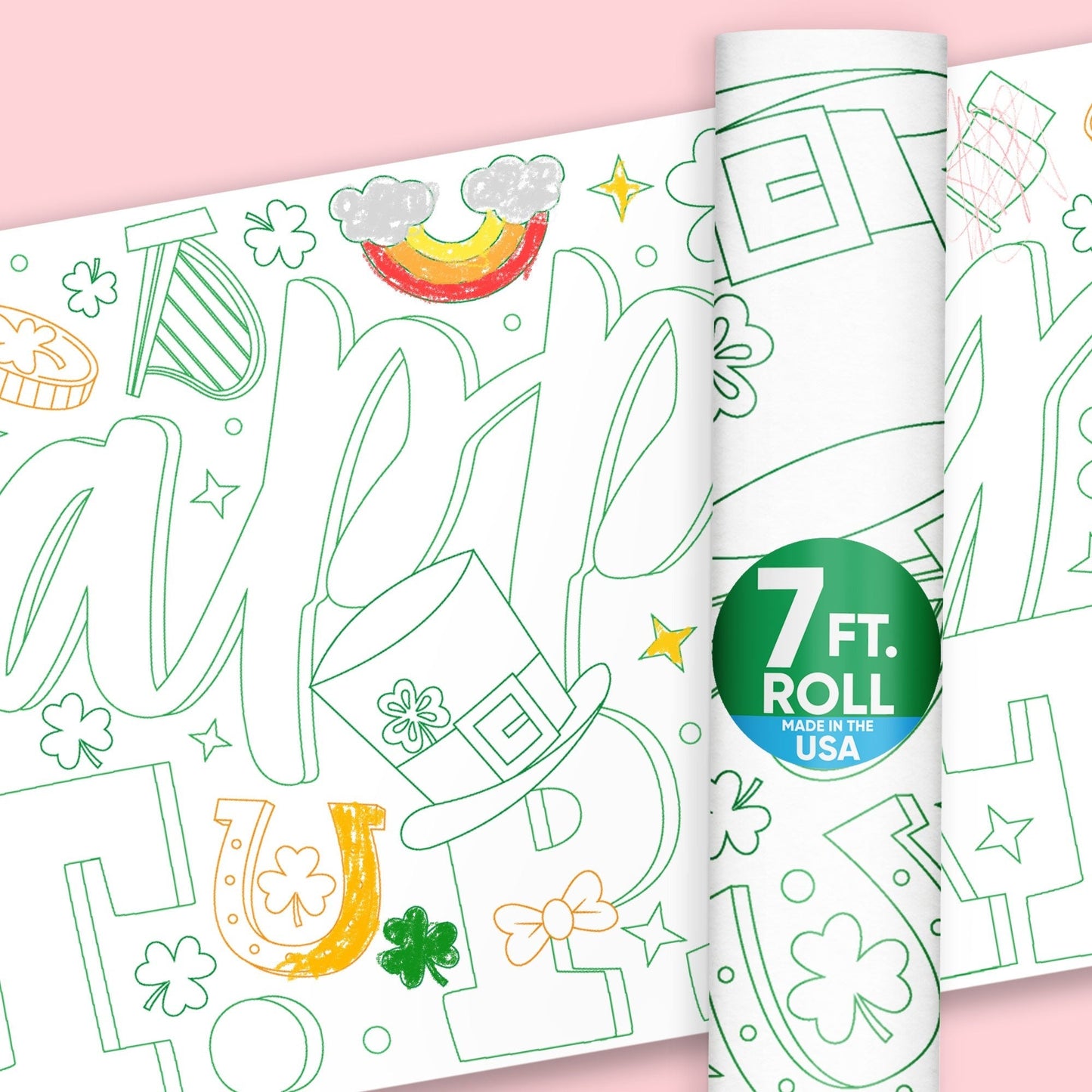 St. Patrick’s Day - Coloring Table Runner - 7'