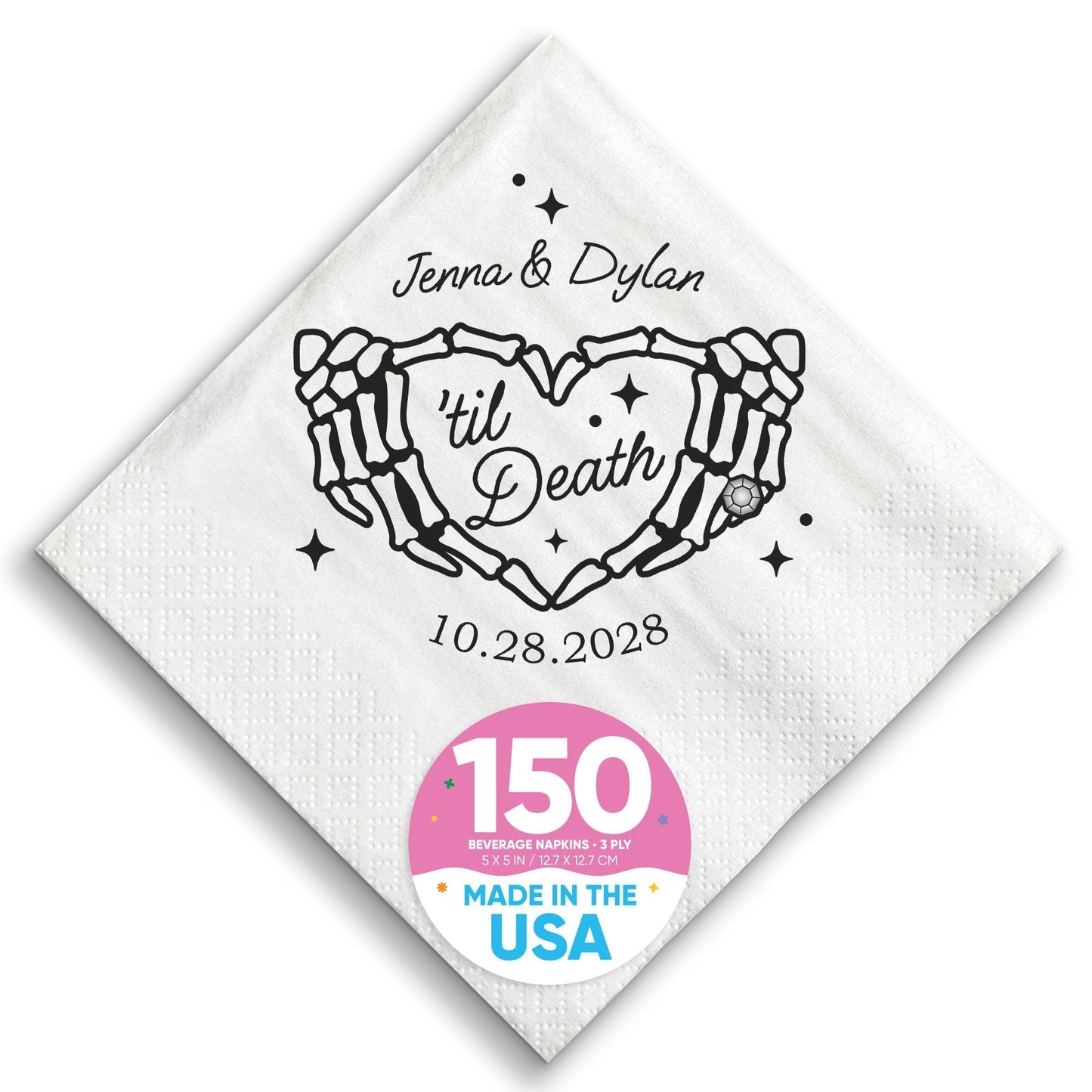 Custom Text Napkins - Til Death Wedding